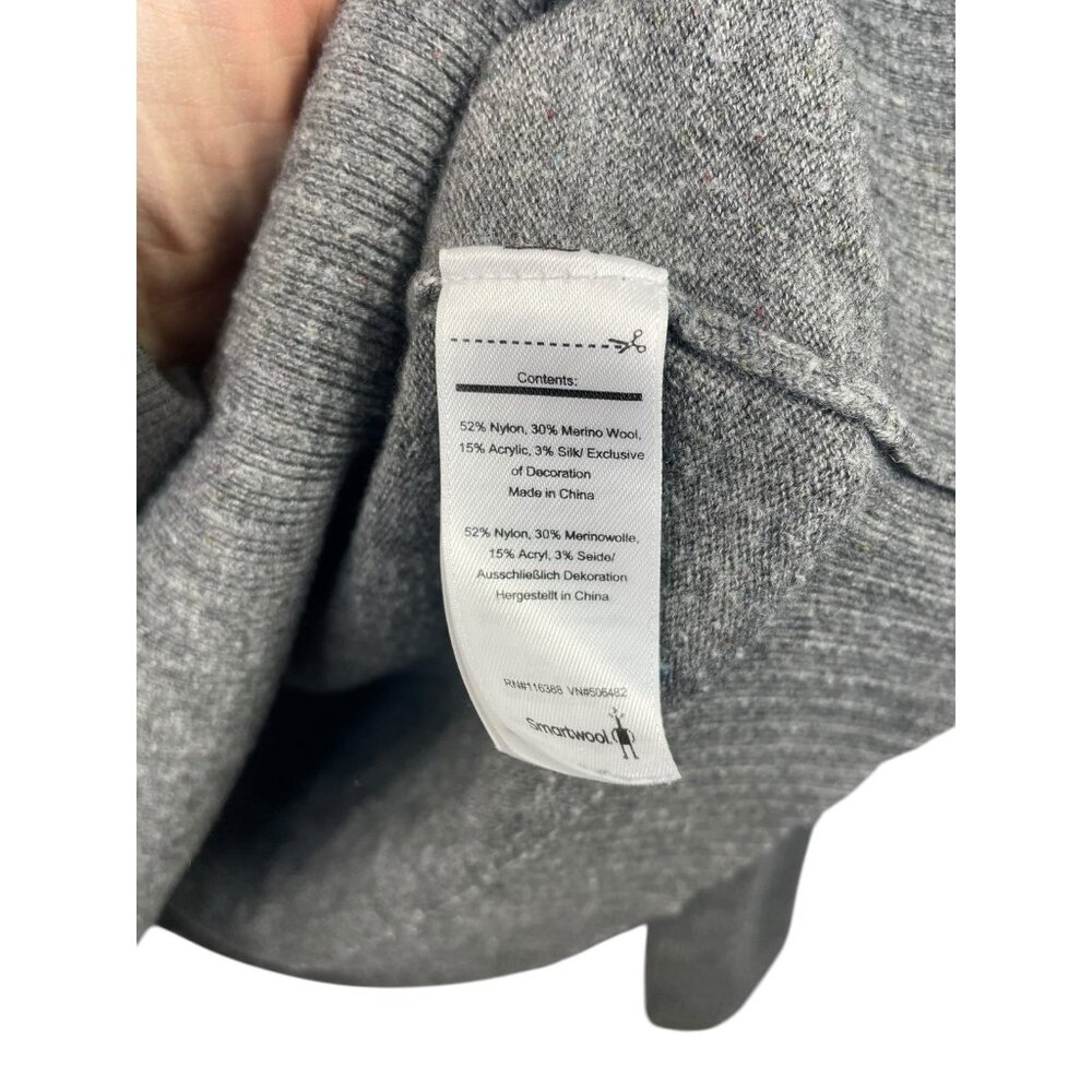 Smartwool Sparwood Merino Wool Blend Crewneck Sweater Gray Men’s Medium - Picture 3 of 4